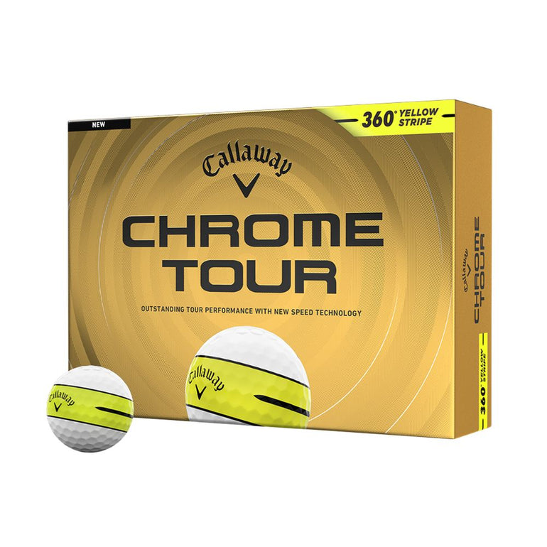 Callaway Chrome Tour 360 Yellow Stripe Golf Ball 2026