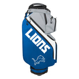 Blue golf bag with 'Lions' branding on a white background