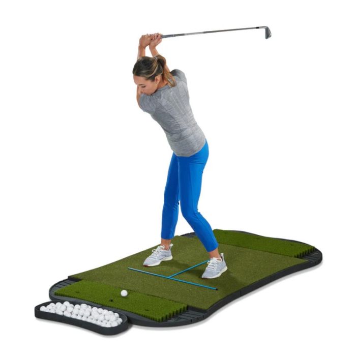 Fiberbuilt Grass Series Hourglass Pro Studio Golf Mat - Double Hitting