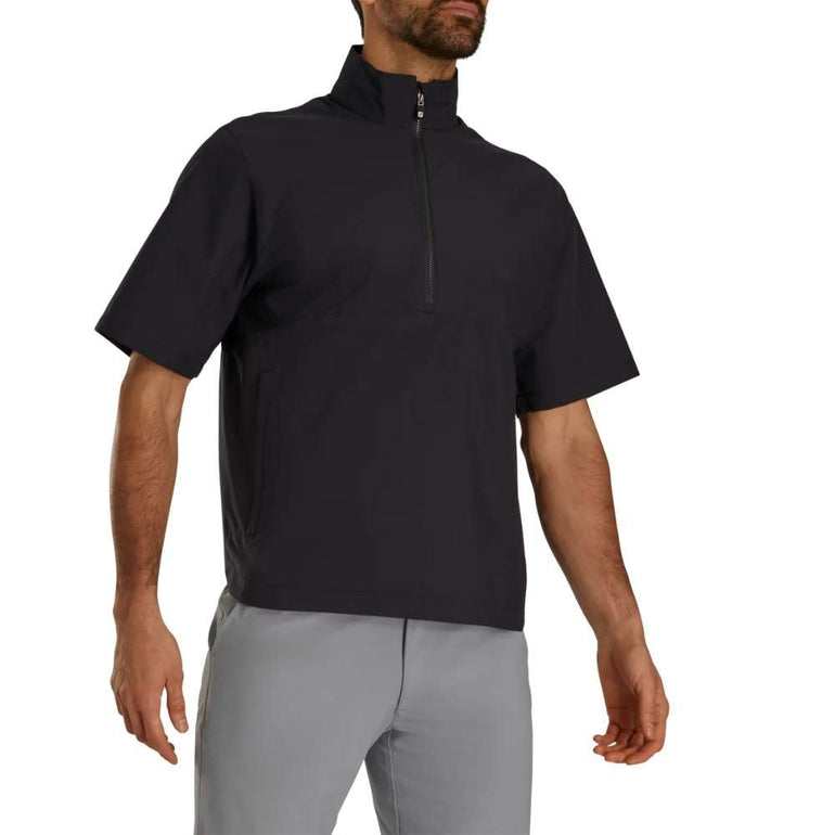 FootJoy Men's HydroLite X Short Sleeve Rain Shirt - Black