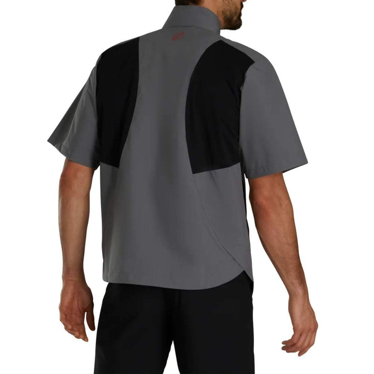 FootJoy Men's HydroLite X Short Sleeve Rain Shirt - Charcoal/Black