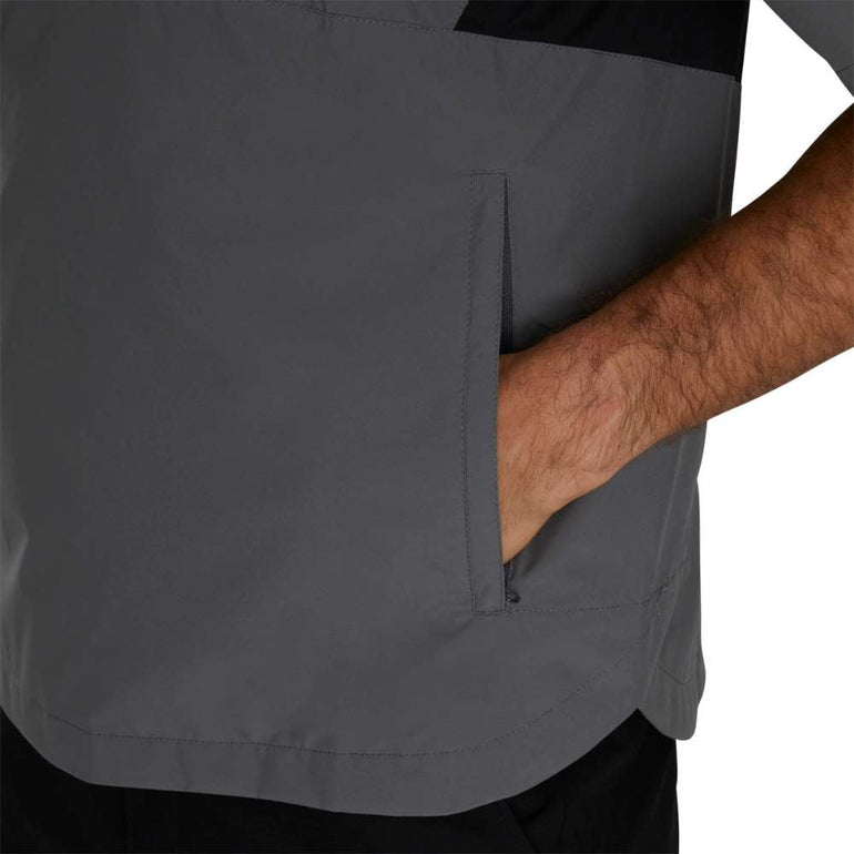 FootJoy Men's HydroLite X Short Sleeve Rain Shirt - Charcoal/Black