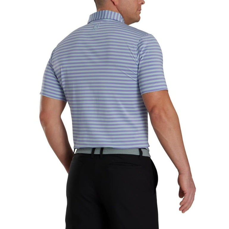 FootJoy Men's Multi Stripe Lisle Polo - Storm/Thistle 24