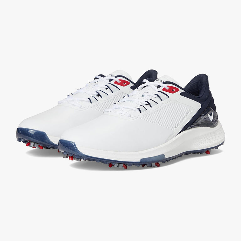 Callaway Men's Coronado V4 Golf Shoes - White/Blue/Red