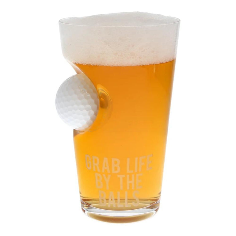 Grab Life By The Balls 15 oz Golf Ball Glass