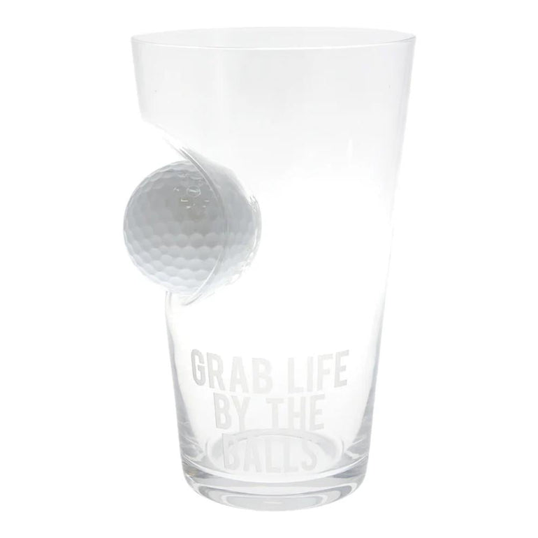 Grab Life By The Balls 15 oz Golf Ball Glass