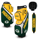 Green Bay Packers golf bag with multiple views on a white background