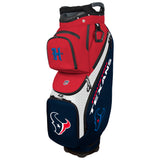 Red and blue golf bag with Houston Texans logo on a white background