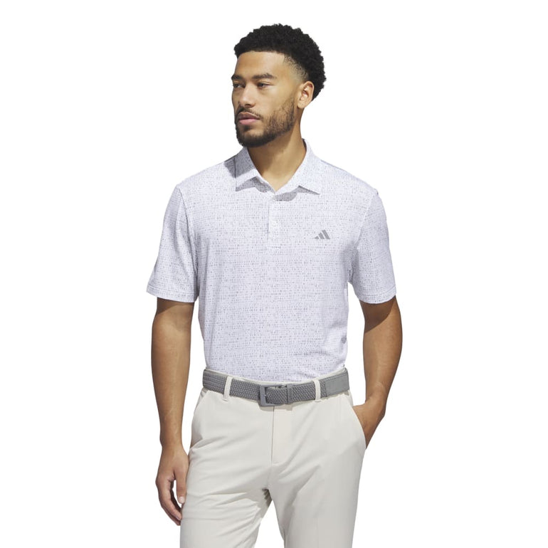 Adidas Men's Ultimate365 Power Grid Print Polo 24 - White/Alumina