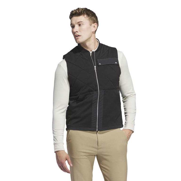 Adidas Men's Go-To Quilted DWR Full Zip Vest 24 - Black