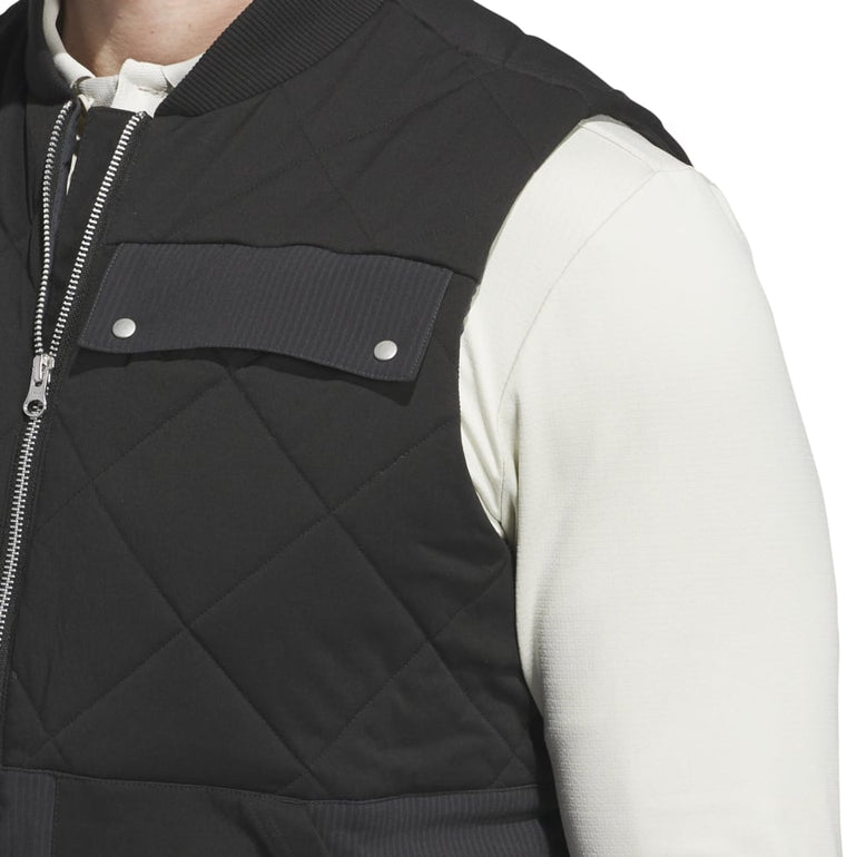 Adidas Men's Go-To Quilted DWR Full Zip Vest 24 - Black