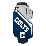 Blue and white golf bag with 'Colts' branding on a white background