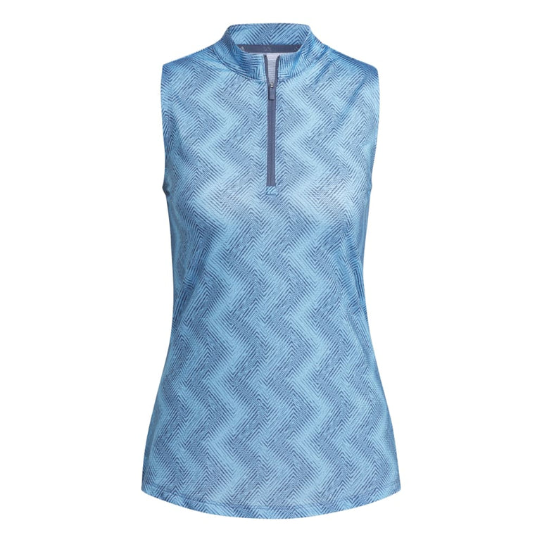 Adidas Women's Ultimate365 Sleeveless Ottoman Print Polo 2024 - Semi Blue Burst