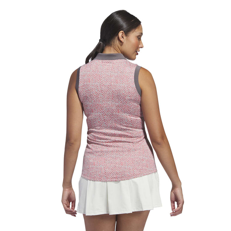 Adidas Women's Ultimate365 Sleeveless Jacquard Polo 2024 - Charcoal