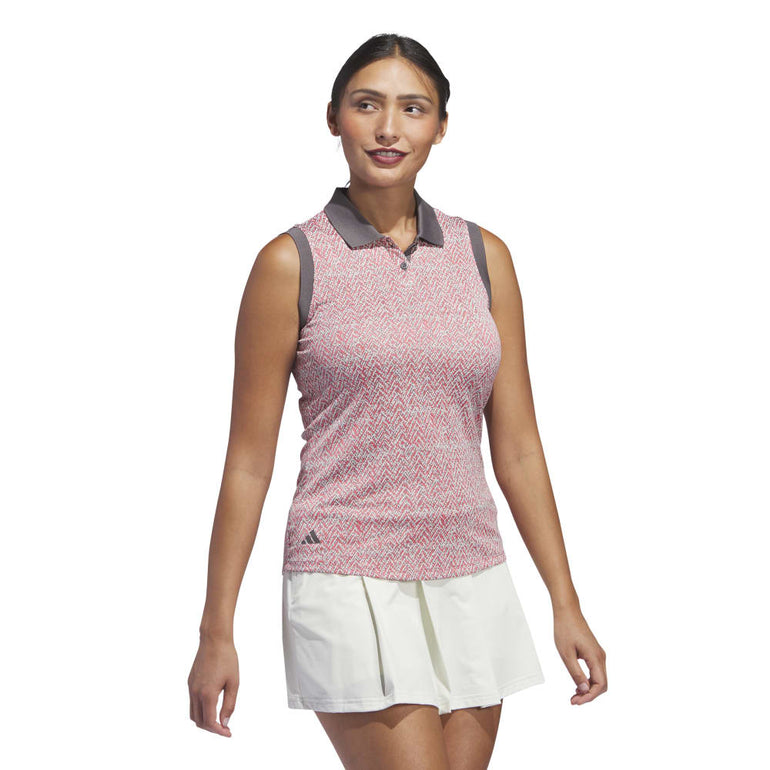 Adidas Women's Ultimate365 Sleeveless Jacquard Polo 2024 - Charcoal