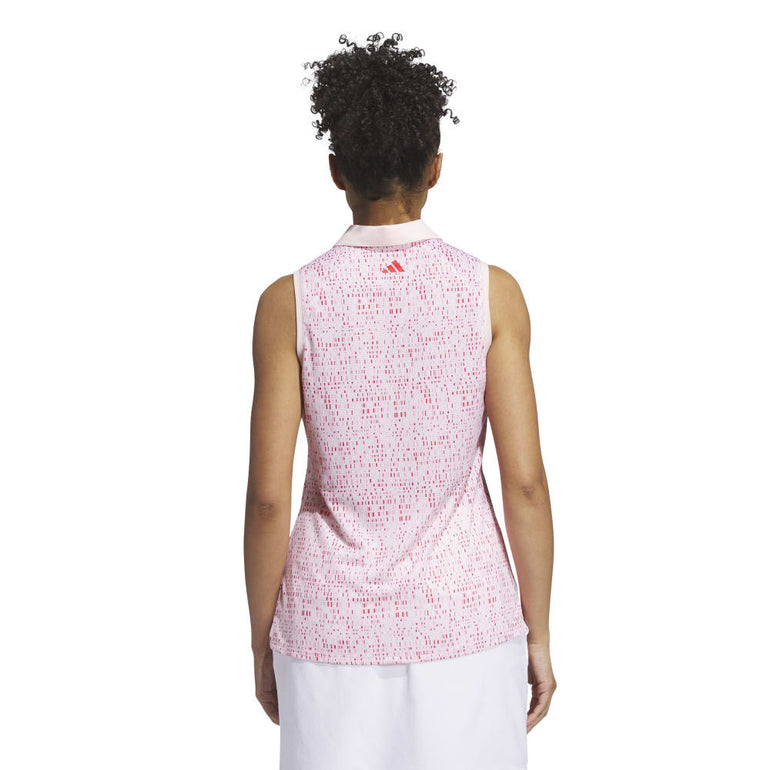 Adidas Women's Ultimate365 Printed Polo 24 - Sandy Pink