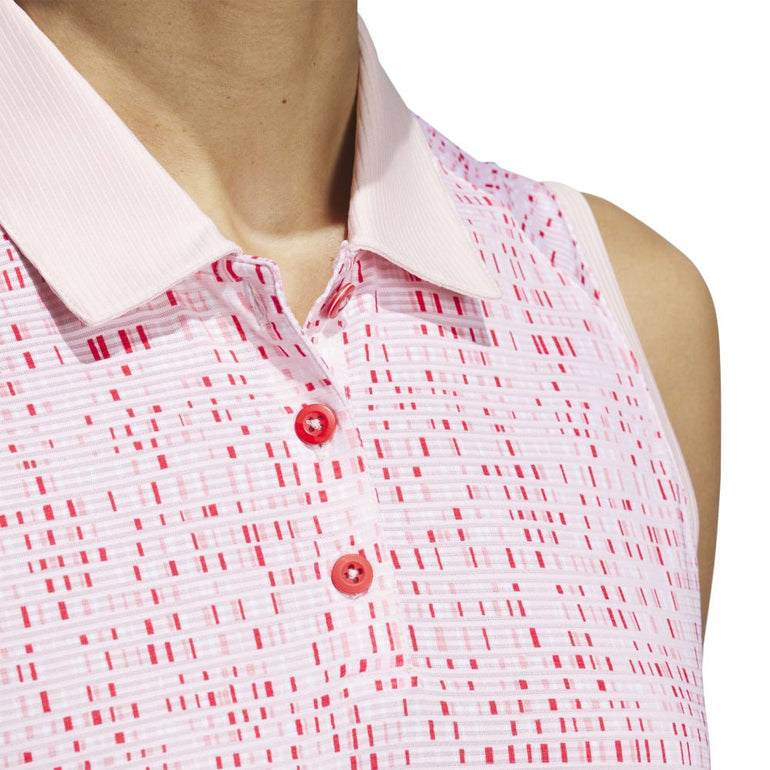 Adidas Women's Ultimate365 Printed Polo 24 - Sandy Pink