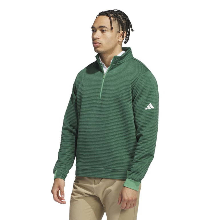 Adidas Men's Ultimate365 DWR Textured 1/4 Zip Pullover 24 - Collegiate Green