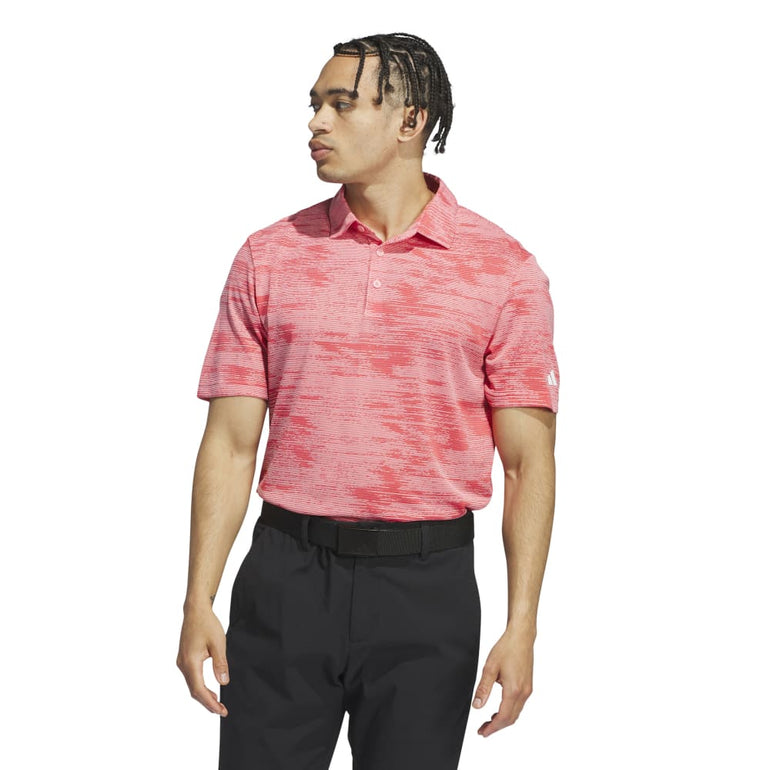 Adidas Men's Ultimate365 Textured Stripe Polo 24 - Semi Pink Spark