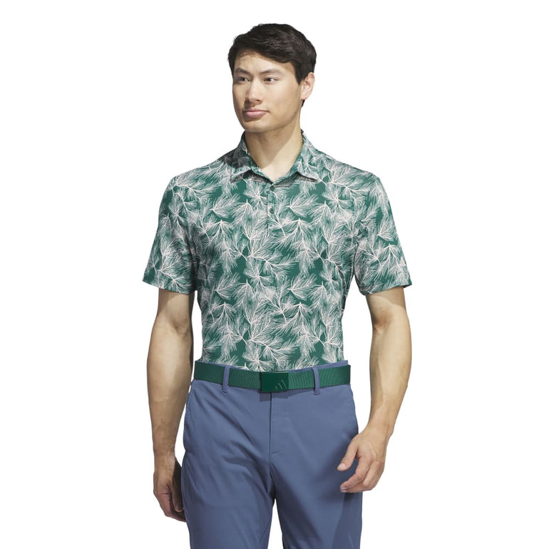 Adidas Men's Ultimate365 Mesh Print Polo 24 - Semi Pink