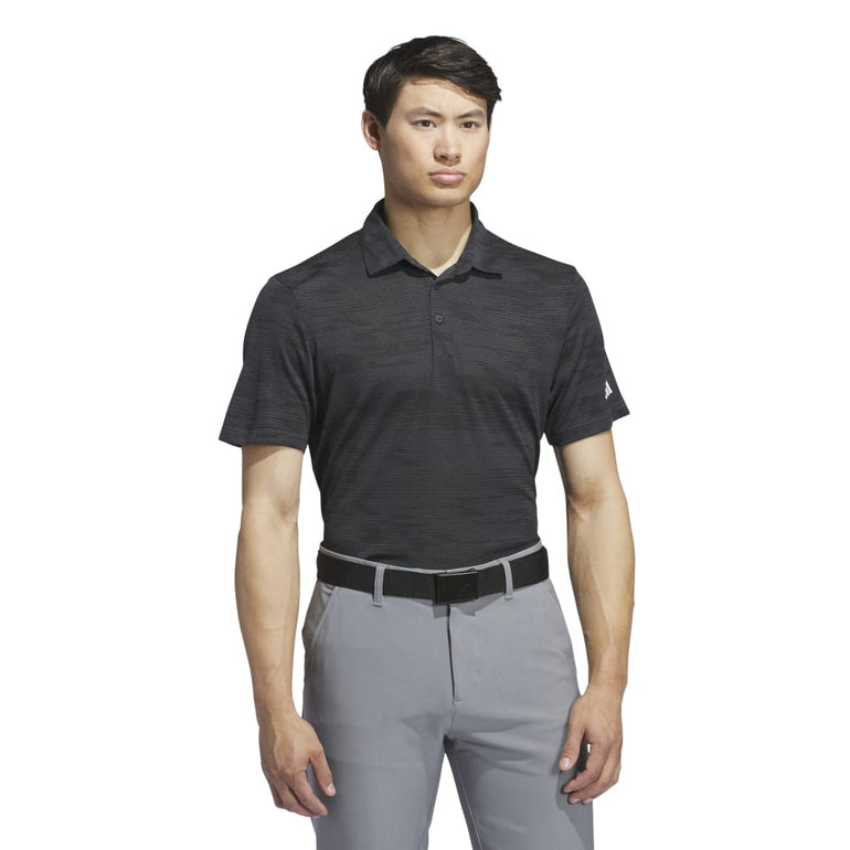 Adidas Men's Ultimate365 Textured Stripe Polo 24 - Carbon/Black