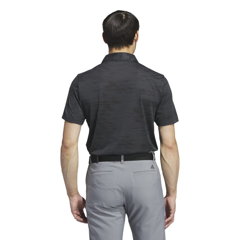 Adidas Men's Ultimate365 Textured Stripe Polo 24 - Carbon/Black