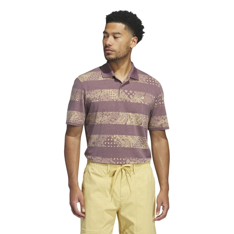Adidas Men's Go-To Printed Polo 24 - Shadow Fig