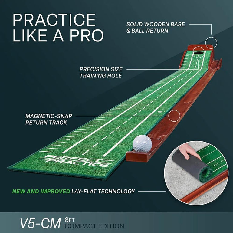 Perfect Practice V5 Putting Mat - Compact