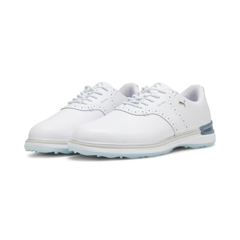Puma Men's Avant Spikeless Golf Shoe 24 - White/Ash Gray/Icy Blue