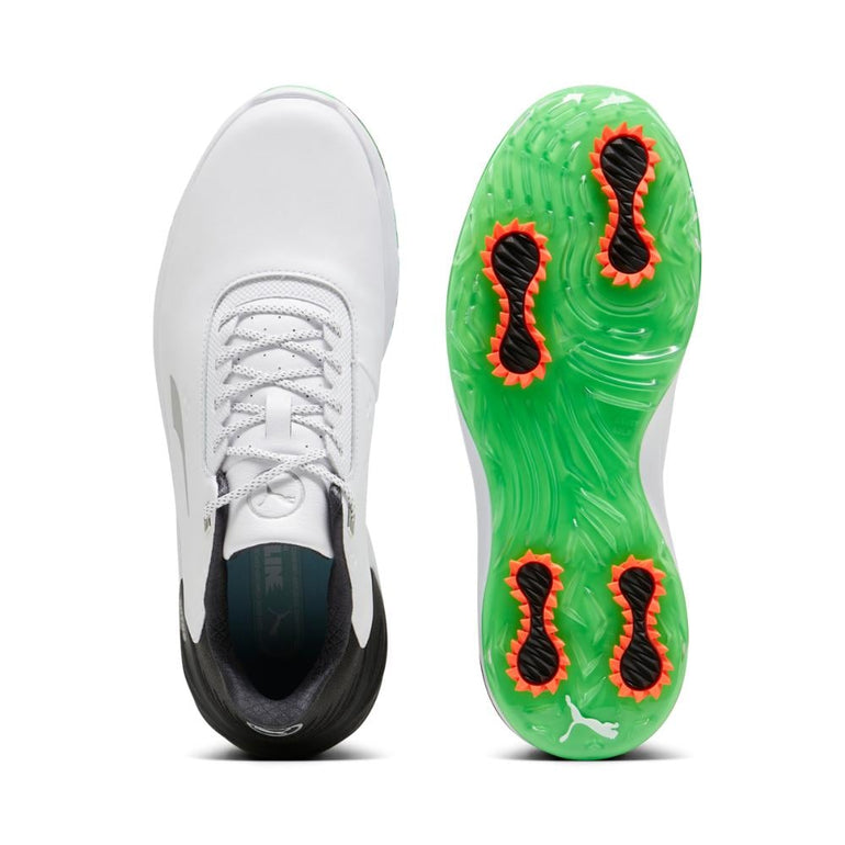 Puma Men's PhantomCat Nitro Golf Shoe 24 - White/Black/Fluro Green