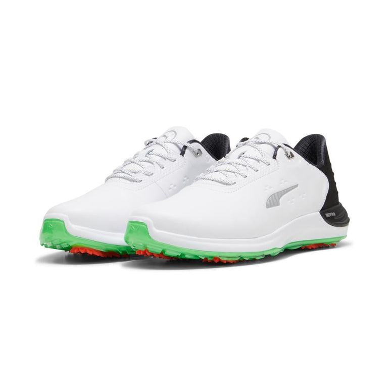 Puma Men's PhantomCat Nitro Golf Shoe 24 - White/Black/Fluro Green