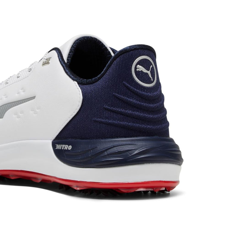 Puma Men's PhantomCat Nitro Golf Shoe 24 - White/Deep Navy/Red
