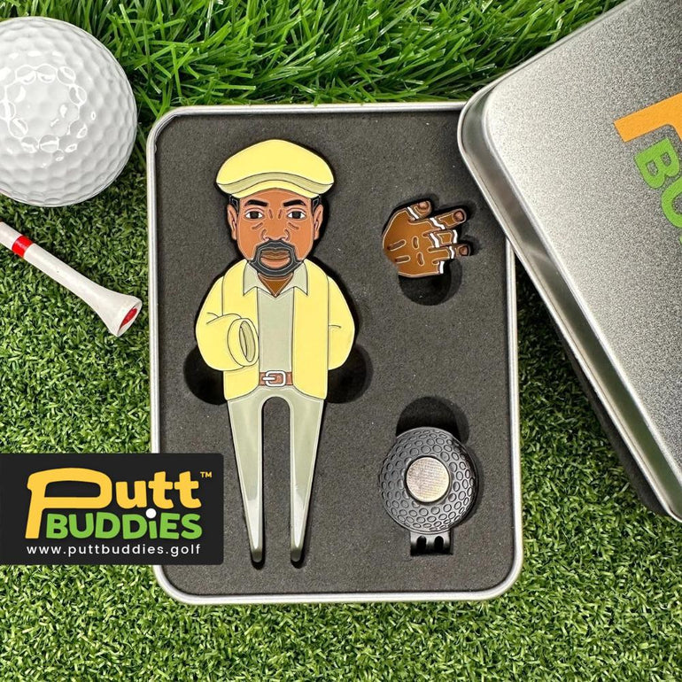 Putt Buddies Gilmore Golf Coach Divot Tool w/ Wooden Hand Ball Marker