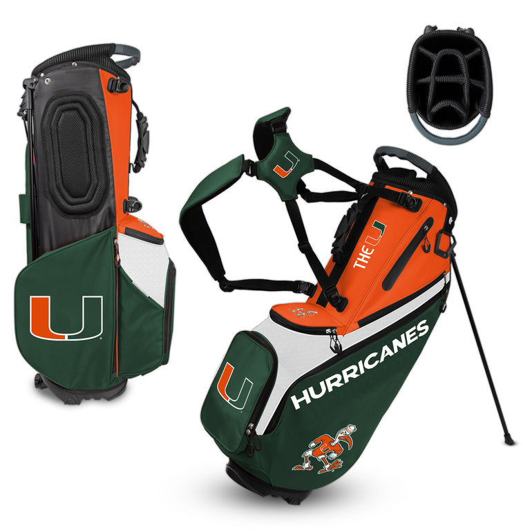 NCAA Team Effort Back Nine Miami Hurricanes Stand Bag