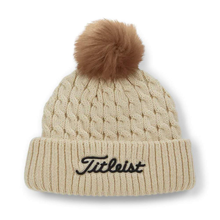 Titleist Cable Knit Pom Pom Beanie Hat 2023