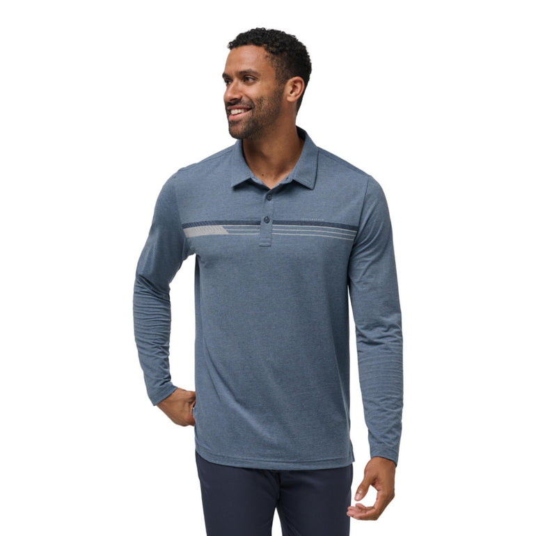 TravisMathew Men's Course Mapper Long Sleeve Polo