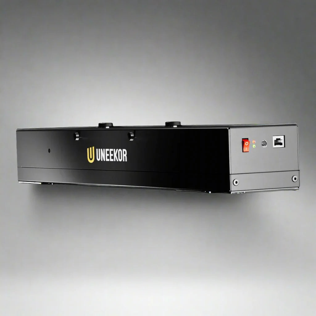 Black electronic device with 'Uneekor' branding on a gray background