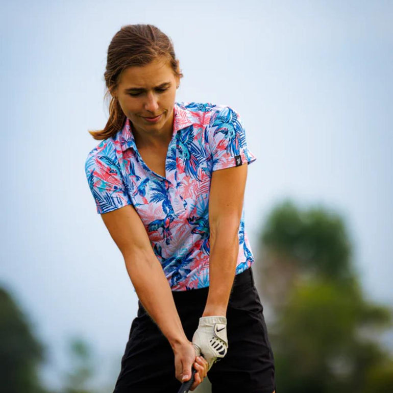 Waggle Women's Birds of Paradise Polo 24