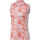 Adidas Womens 2023 Floral Sleeveless Polo - Coral