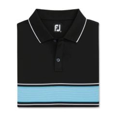 FootJoy Men's Engineered Pin Stripe Polo 23 - Black