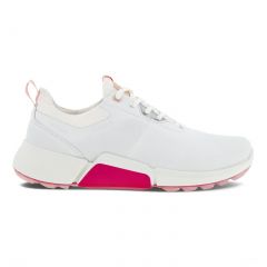 ECCO Women's Biom H4 Golf Shoe - White/Silver/Pink