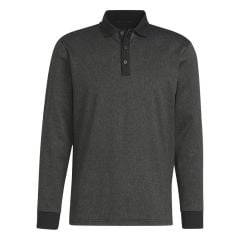 Adidas Men's Essentials Heathered Long Sleeve Polo 2023 - Black