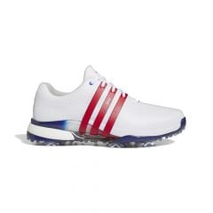 Adidas Men's Tour360 24 BOOST Golf Shoes - White/Scarlet/Blue