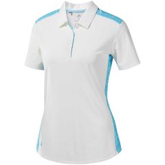 Adidas Women's Ultimate365 Novelty Polo Shirt - White/Cyan