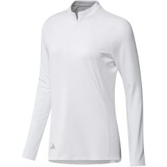 Adidas Women's 2022 Ultimate365 Solid 1/4 Zip Mock Pullover - White
