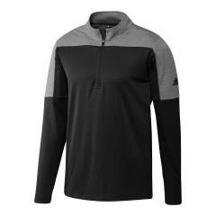 Adidas Men's UPF 1/4 Zip Lightweight Black Melange Pullover