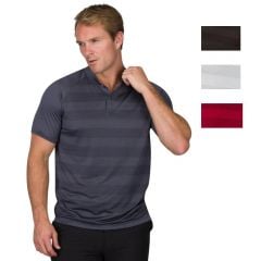 Three Sixty 6 Men's Collarless Thick Striped Polo