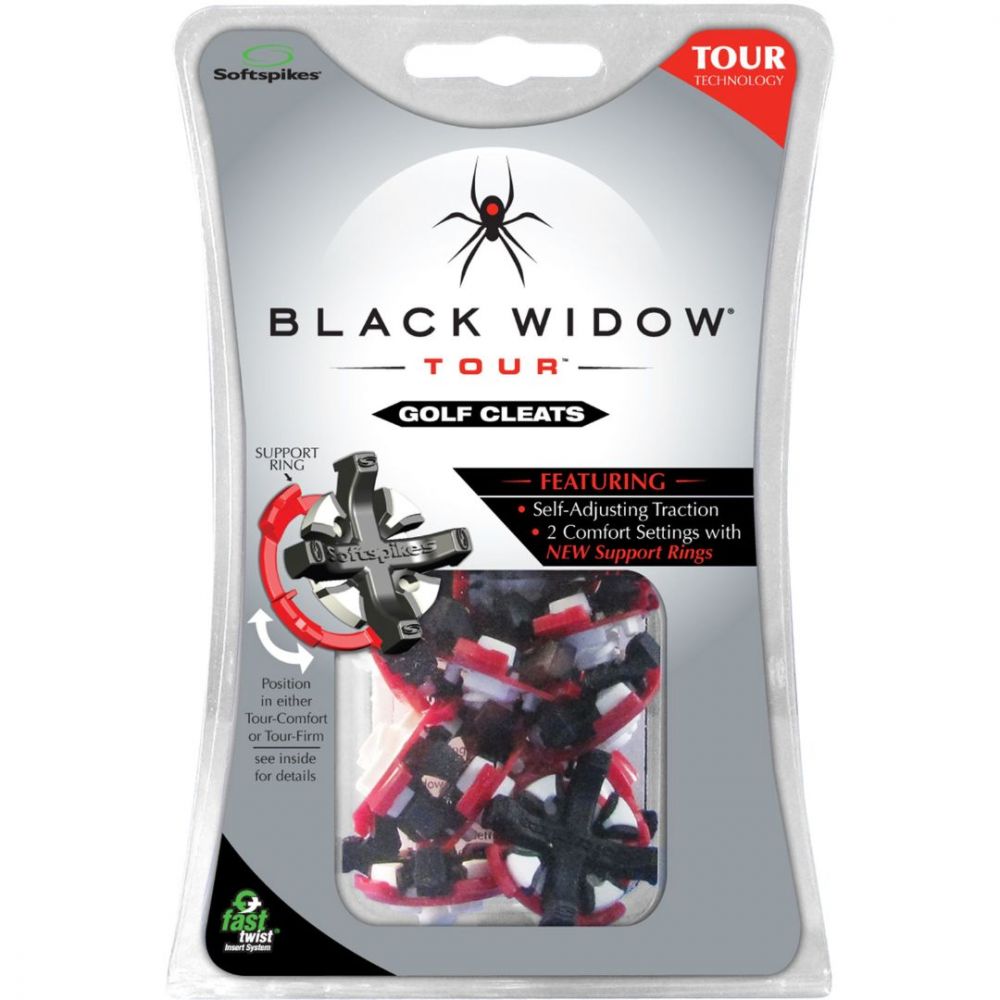 Softspikes Black Widow Tour Fast Twist Golf Spikes - 16 Pack
