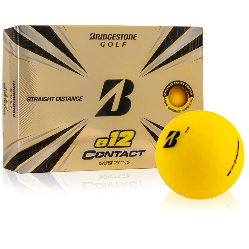 Personalized Bridgestone e12 Contact Matte Yellow Golf Balls