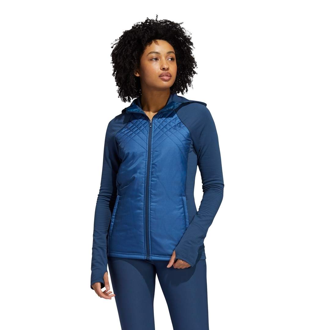 Adidas Women's Sport Performance Recycled Polyester Quilted Full-Zip Jacket - Navy